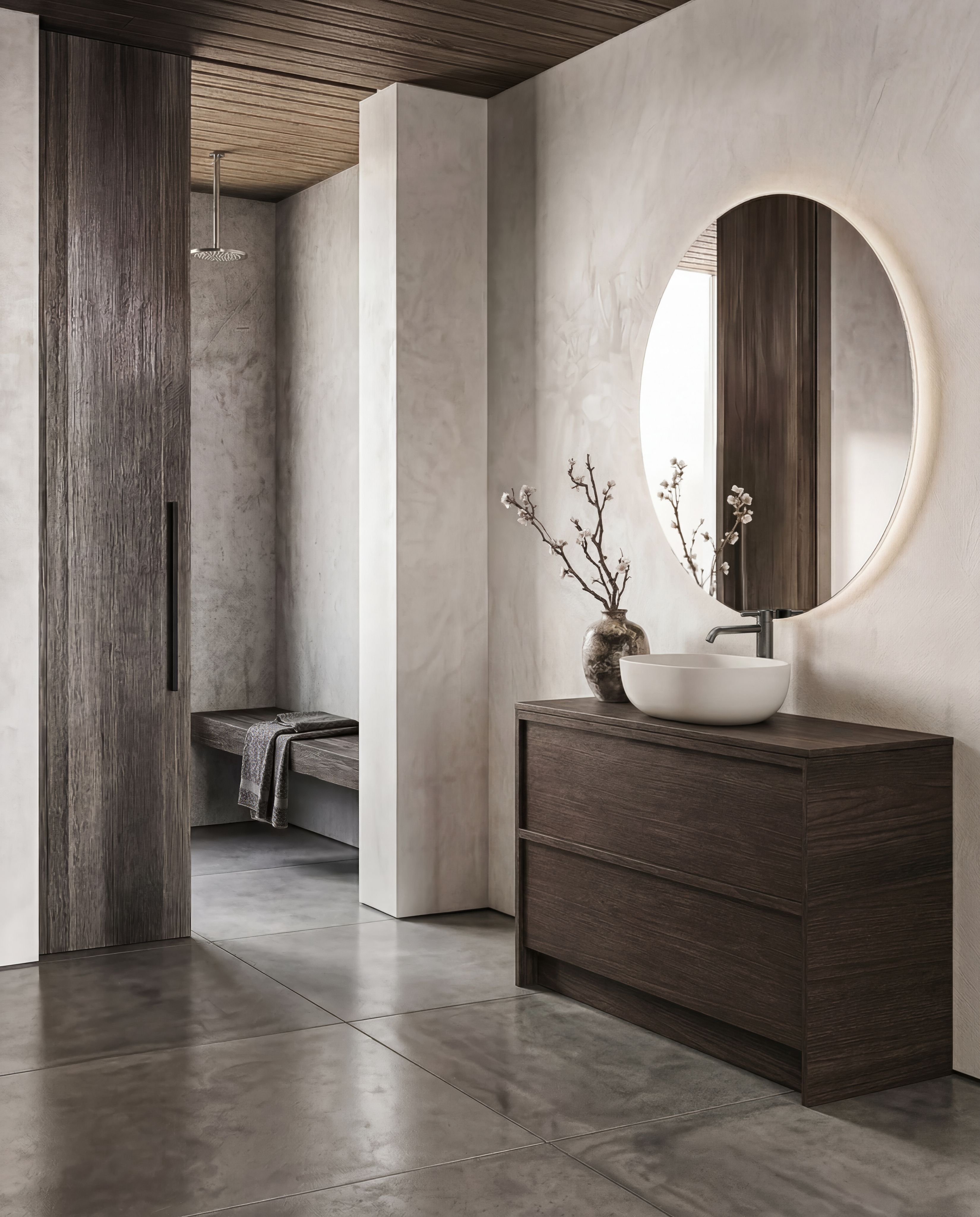 A made-to-measure basin in situ