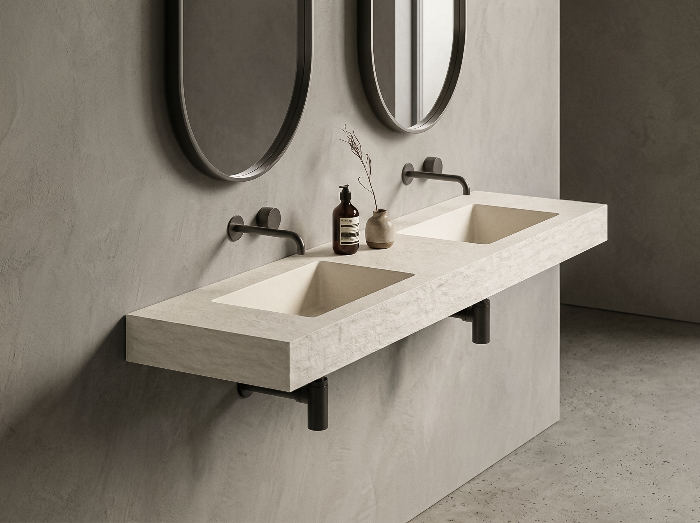 A made-to-measure basin in a bathroom
