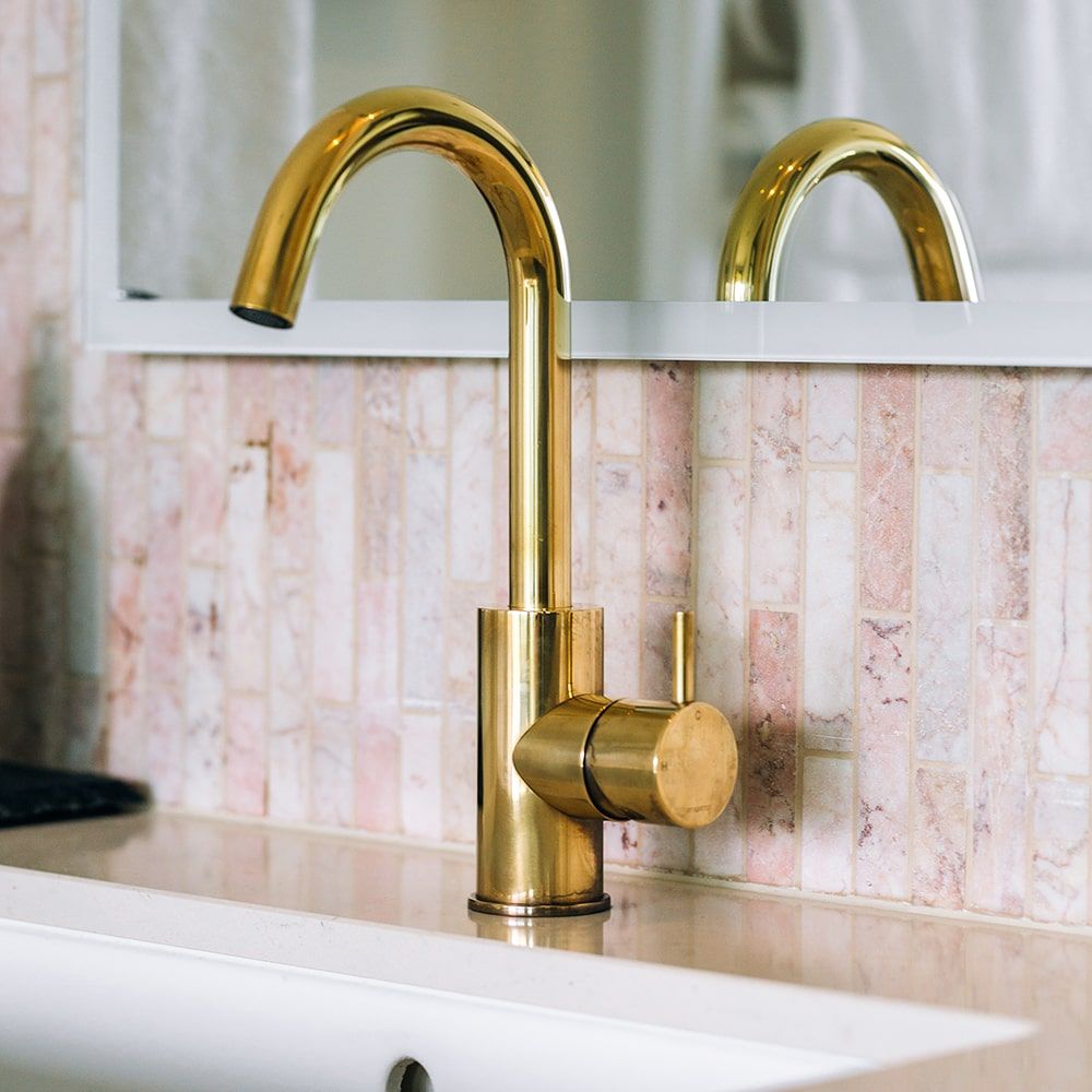 Aged brass tapware detail