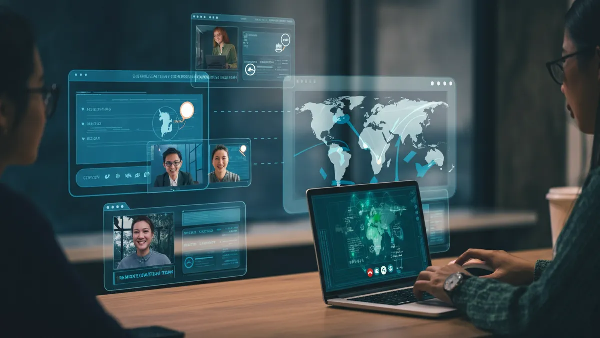 Distributed engineering team collaborating remotely across time zones