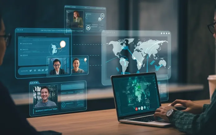 Distributed engineering team collaborating remotely across time zones