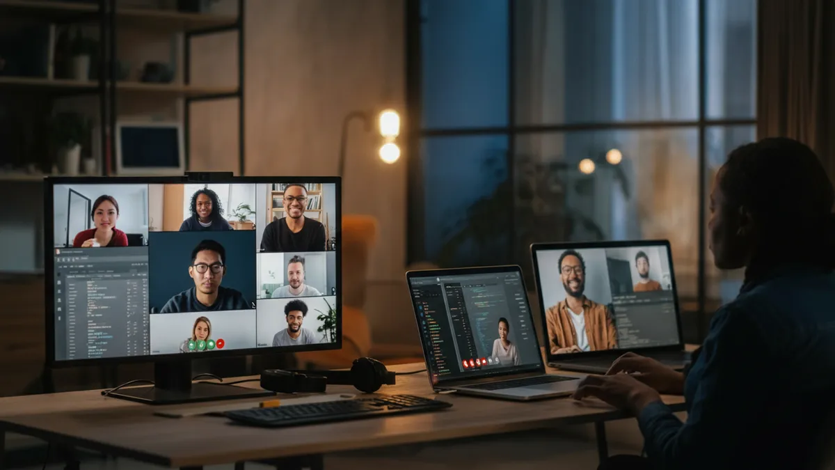 Remote engineering team collaborating across distributed locations
