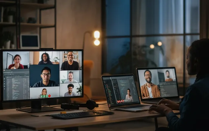 Remote engineering team collaborating across distributed locations