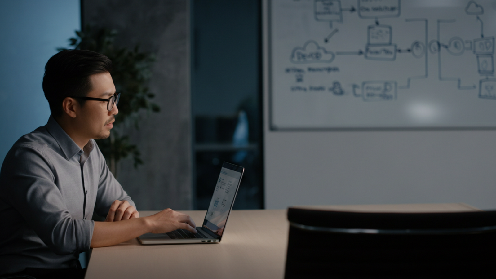 Engineering leader reviewing DevOps hiring criteria on a laptop