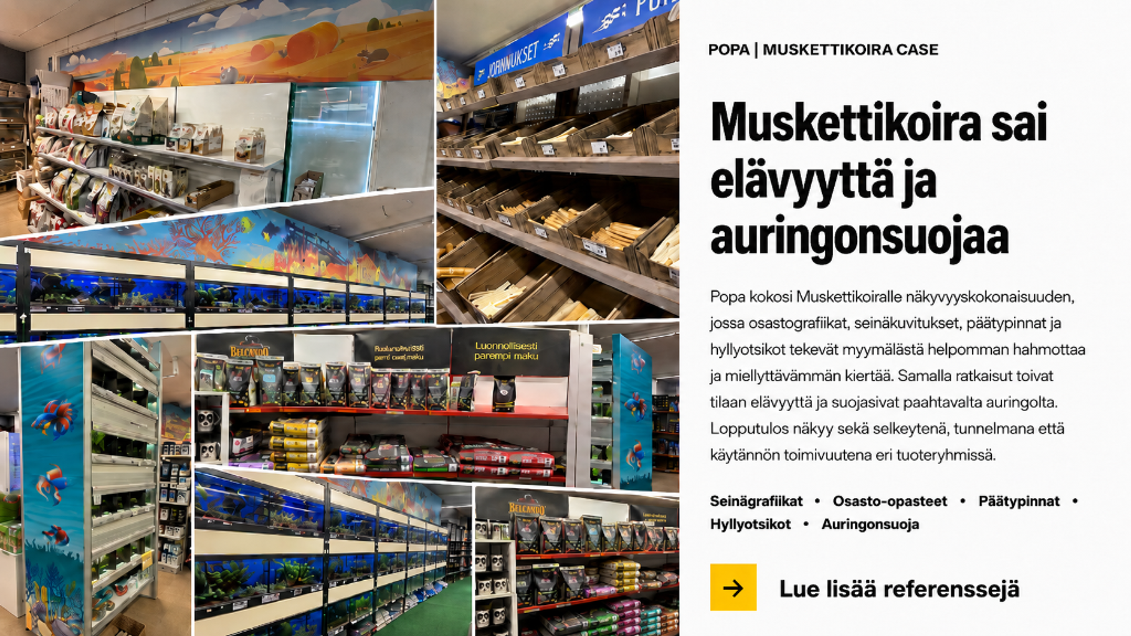 Muskettikoira brick-and-mortar store marketing