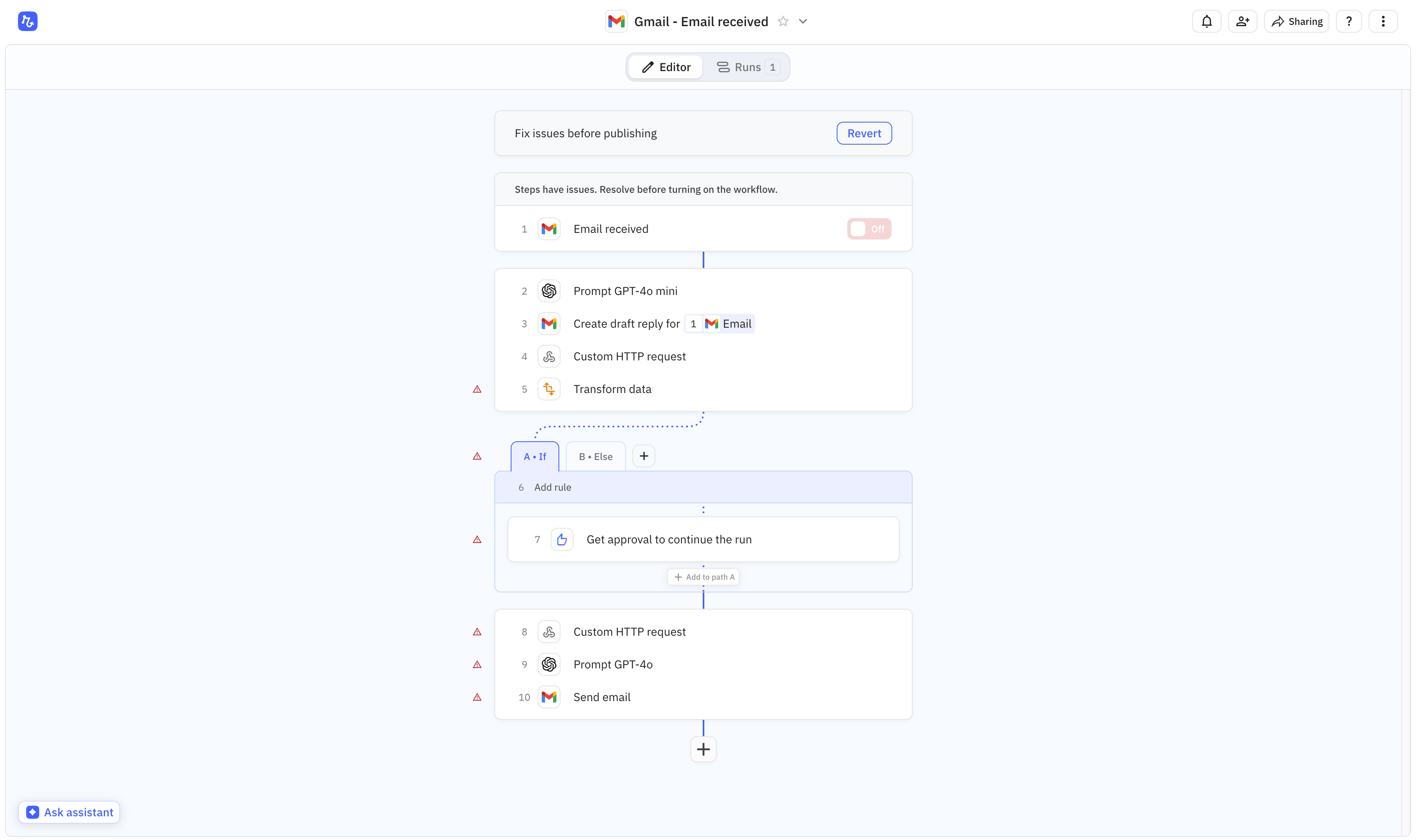 Náhled nástroje Relay.app