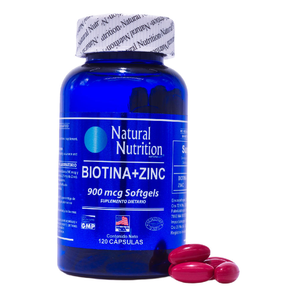 Biotina 900 mcg + Zinc - 120