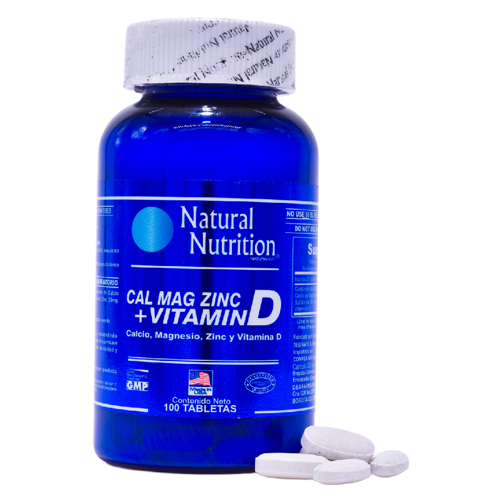 Calcio Magnesio y Zinc + Vitamina D3 - x100