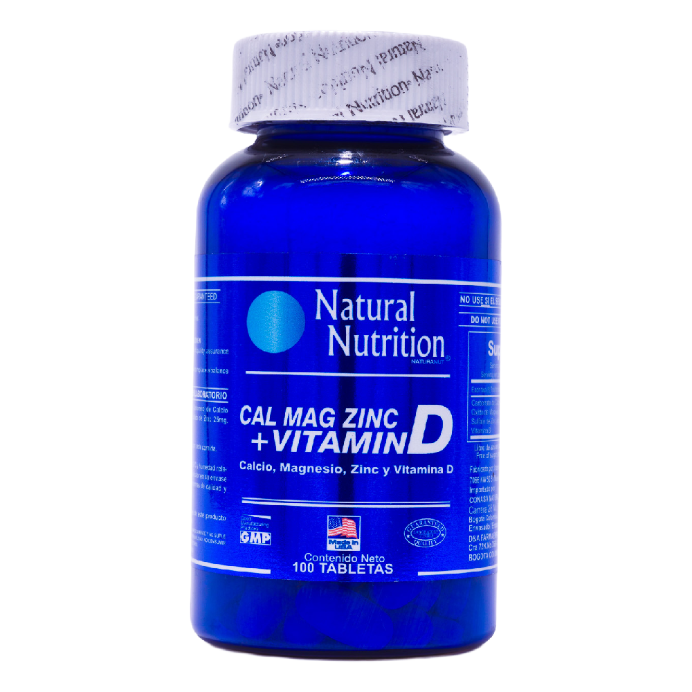 Calcio Magnesio y Zinc + Vitamina D3 - x100