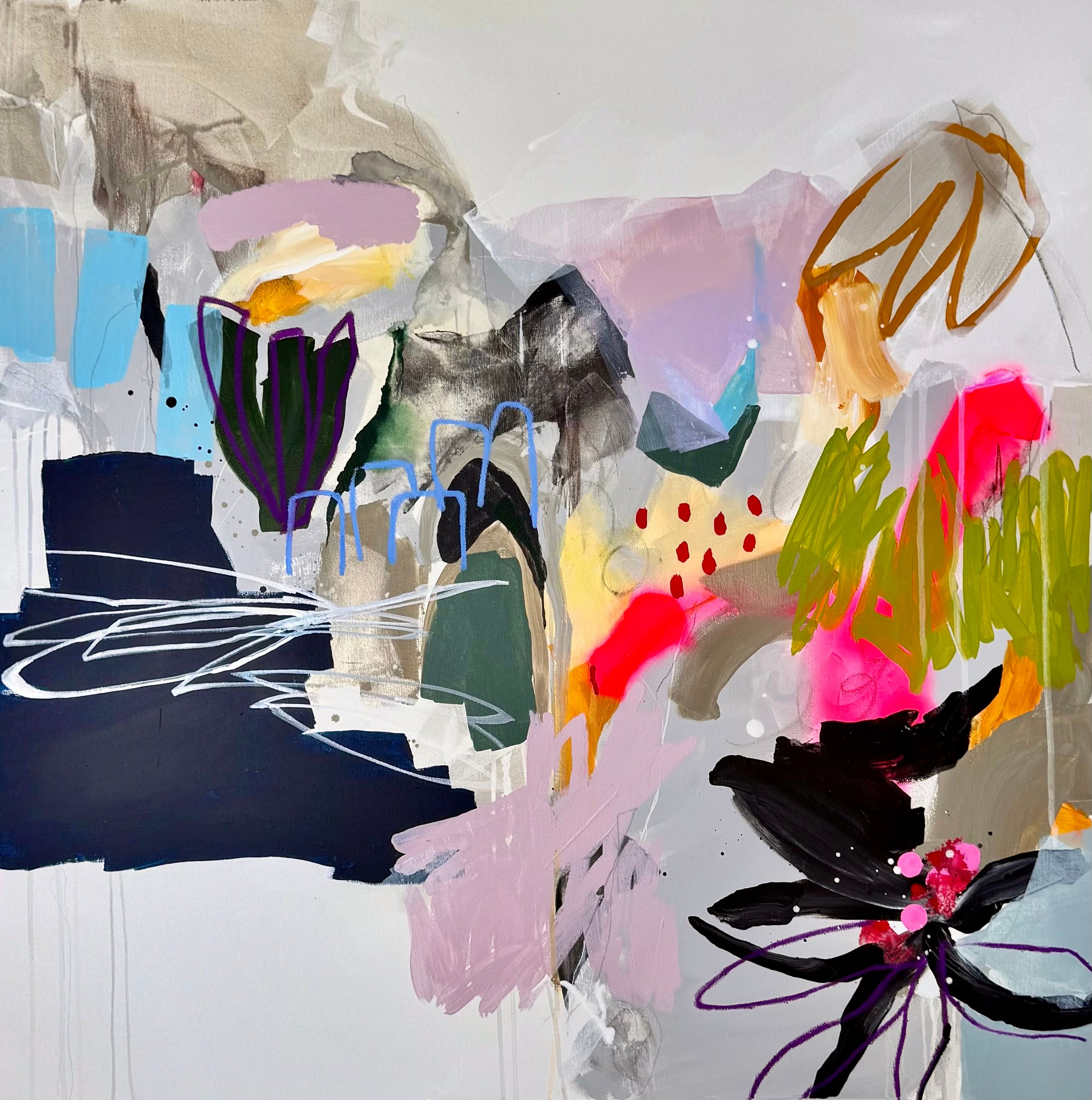 Expressive abstract painting inspired by wild softness and nature