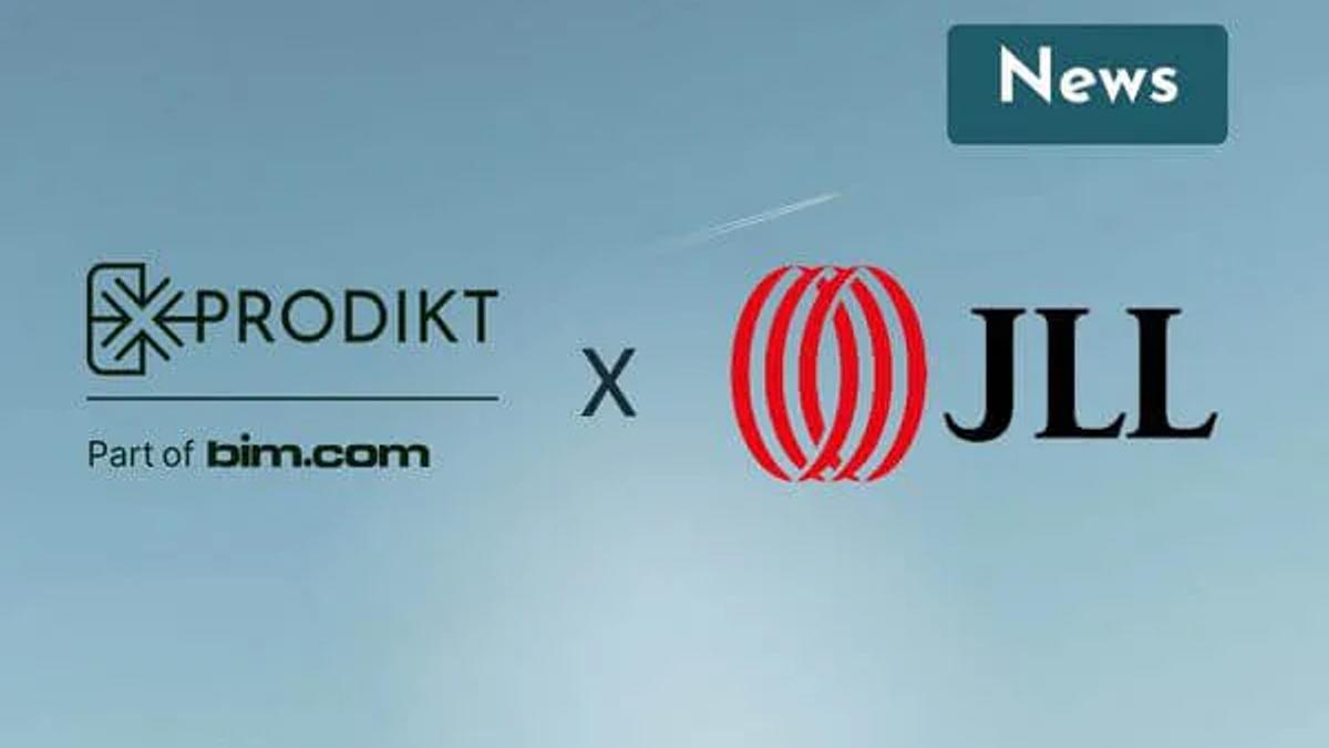 Prodikt, part of bim.com, and JLL logos joined by an X