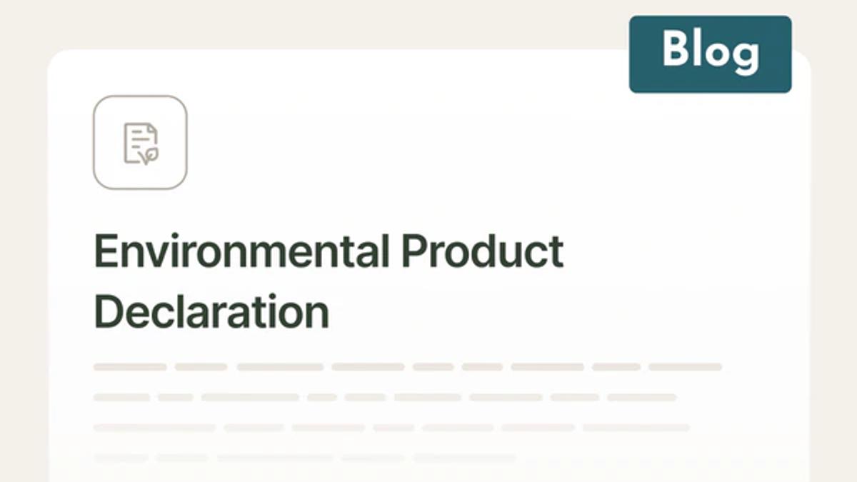 Illustrated document card titled “Environmental Product Declaration”