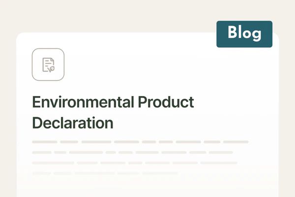 Illustrated document card titled “Environmental Product Declaration”
