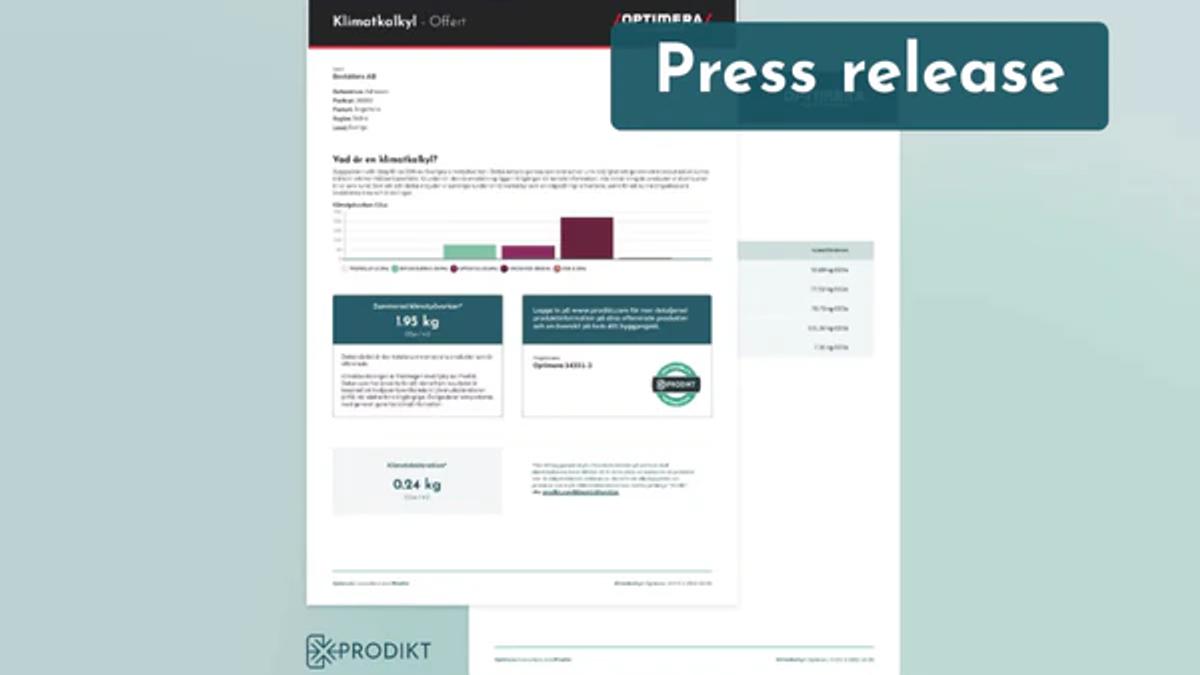 Two pages of an Optimera climate calculation report generated with Prodikt