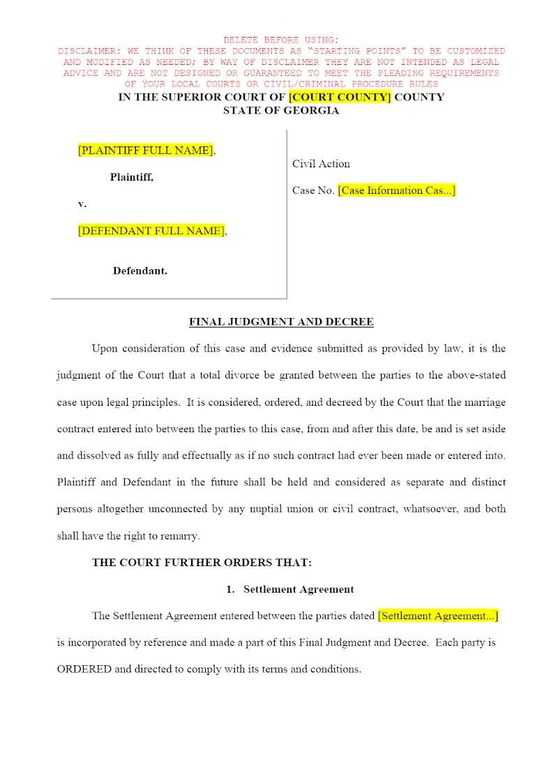 Final Judgment and Decree