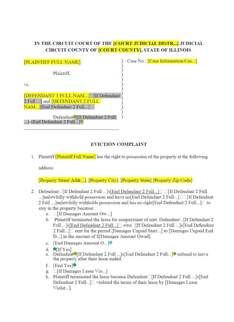 Eviction Complaint