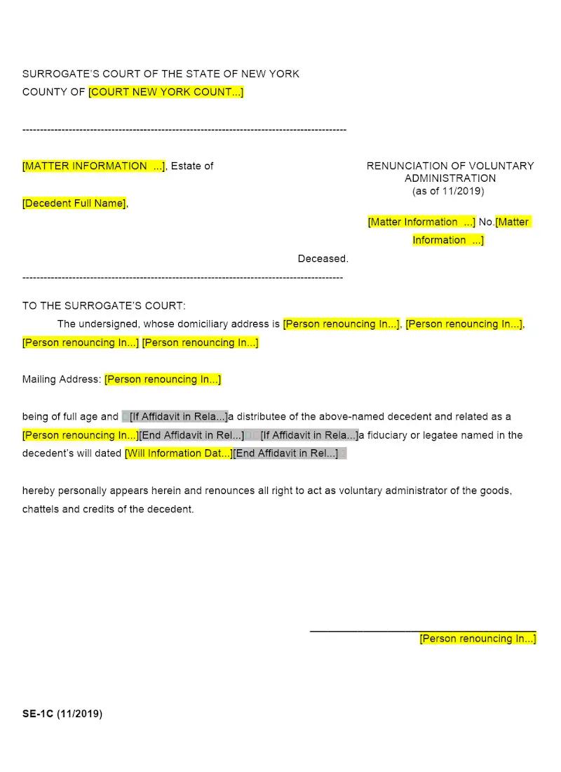 Renunciation of Voluntary Administration