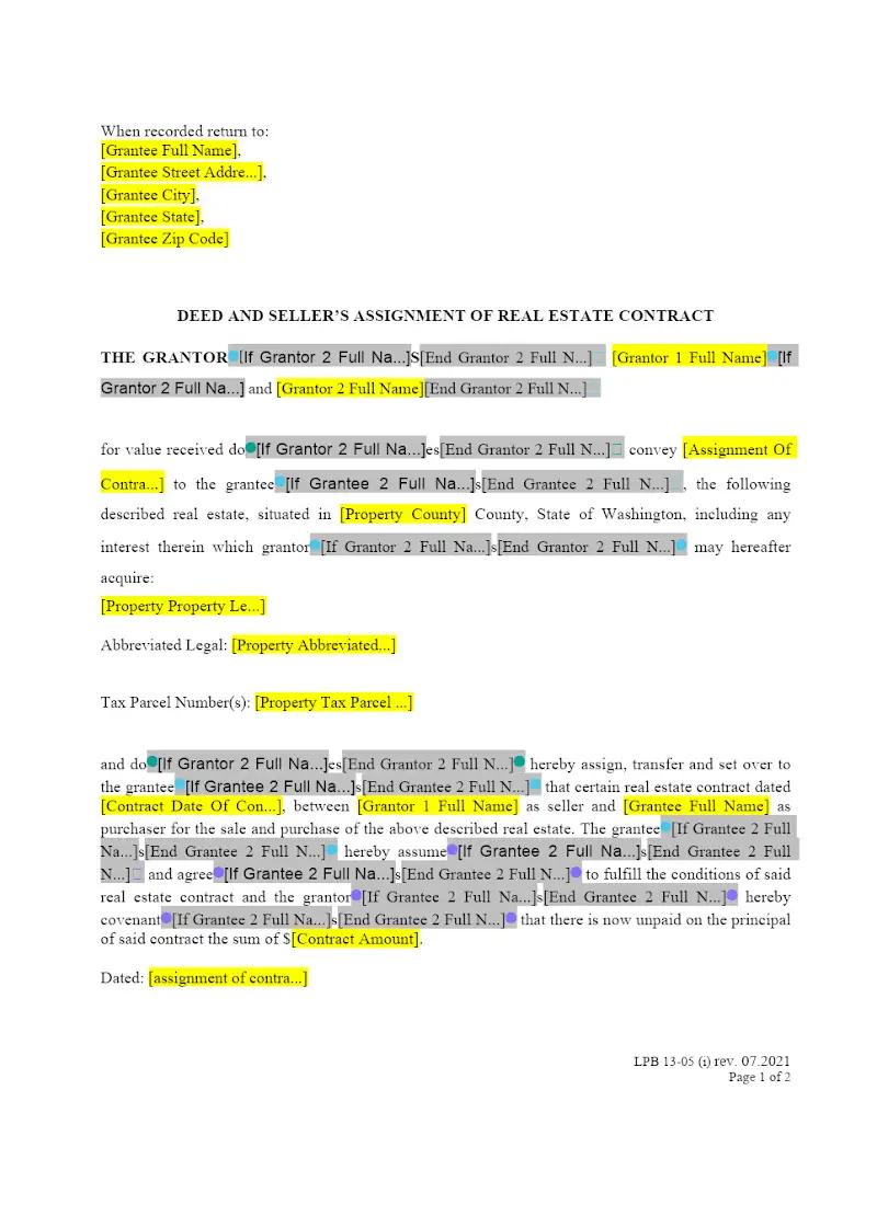 Deed and Seller's Assignment of Contract
