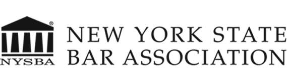 Logo for New York State Bar Association, featuring a classical building icon with NYSBA below it.