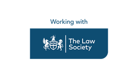 Working with The Law Society logo.