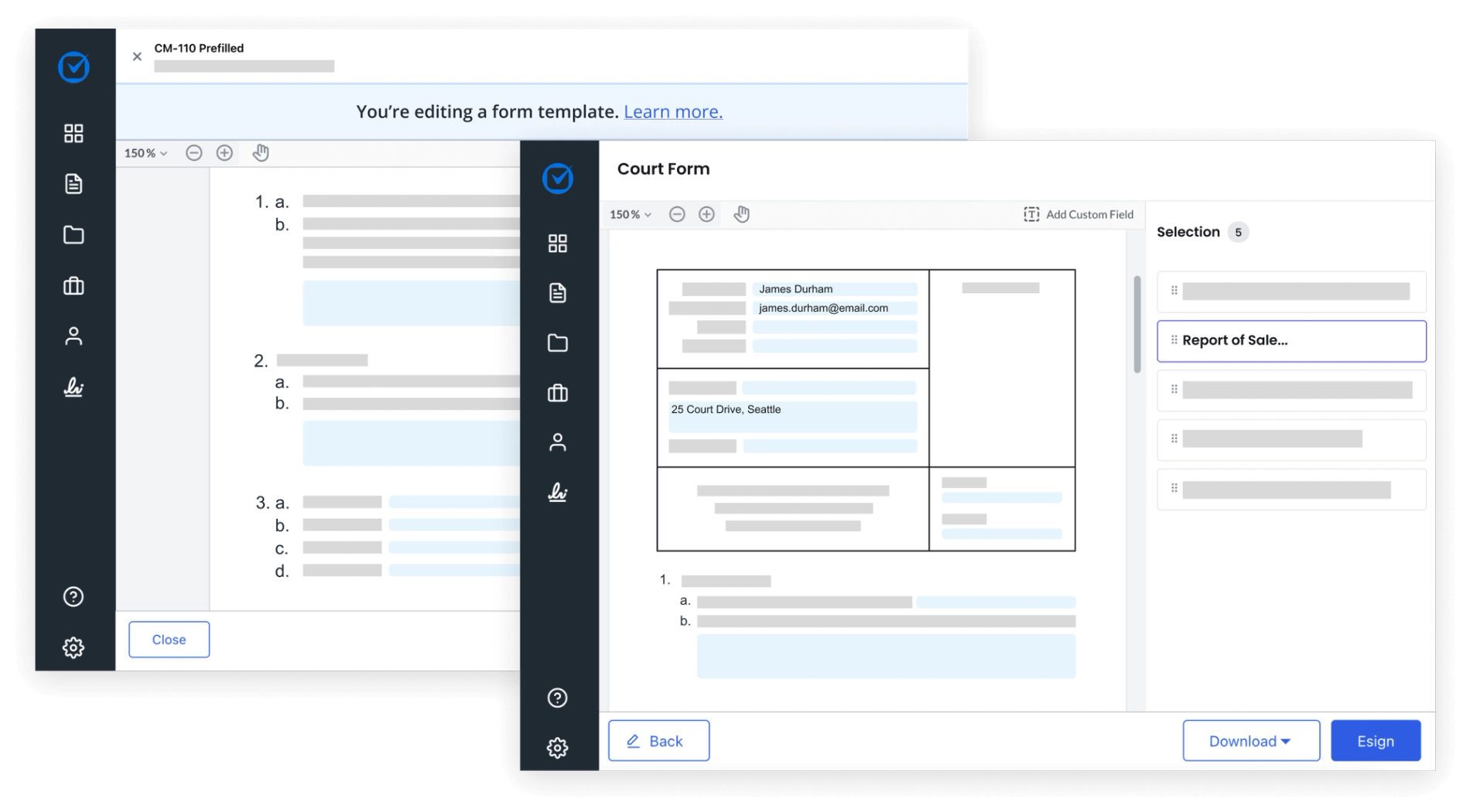 Clio Draft Court Forms and Templates