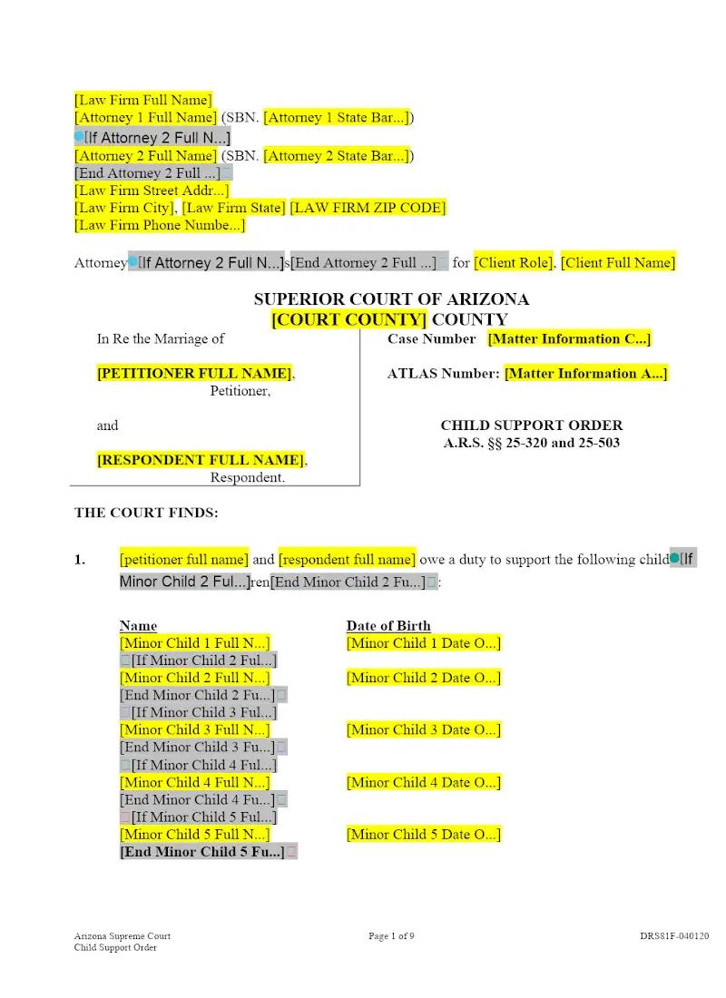 Child Support Order