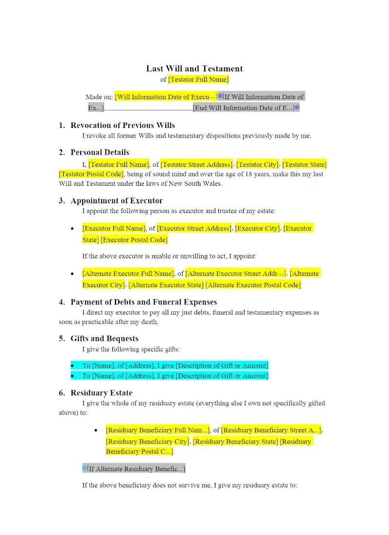 Last Will and Testament