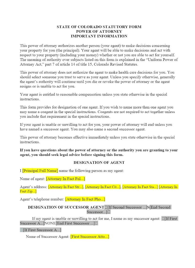 Statutory Power of Attorney