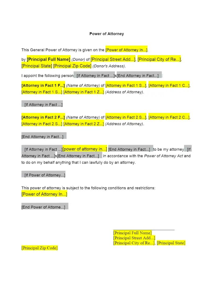 Power of Attorney