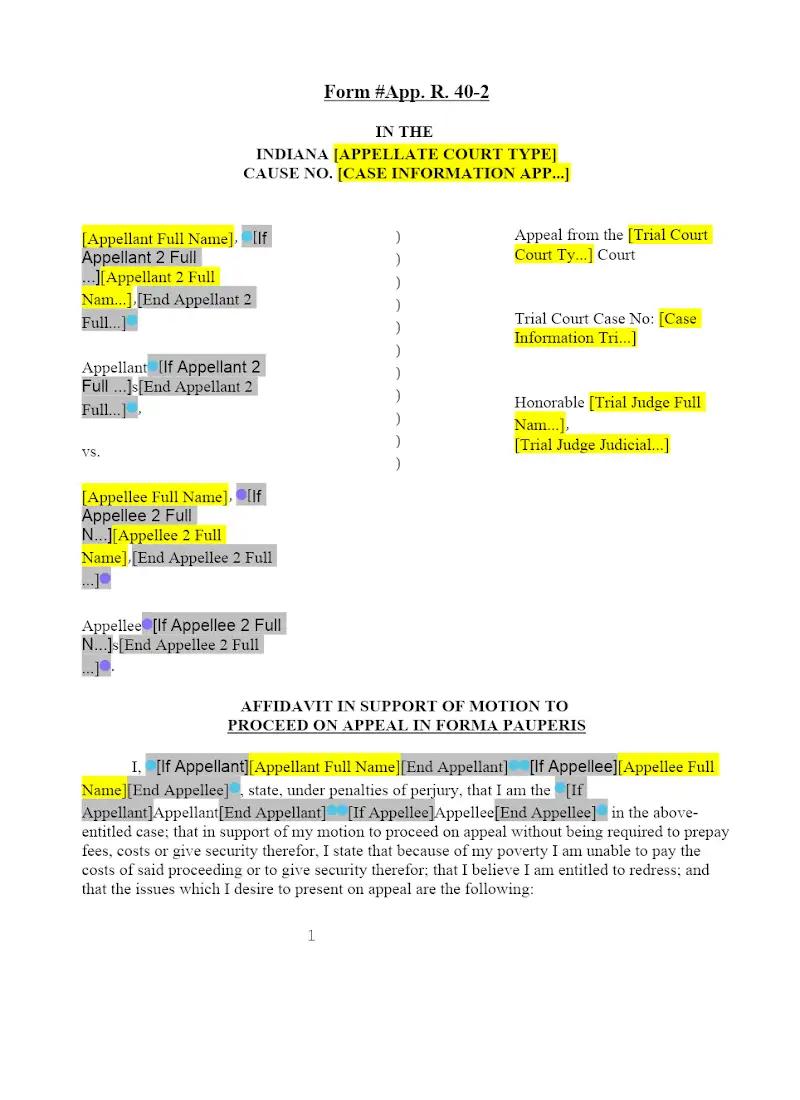 Affidavit in Support of In forma pauperis Motion (40-2)