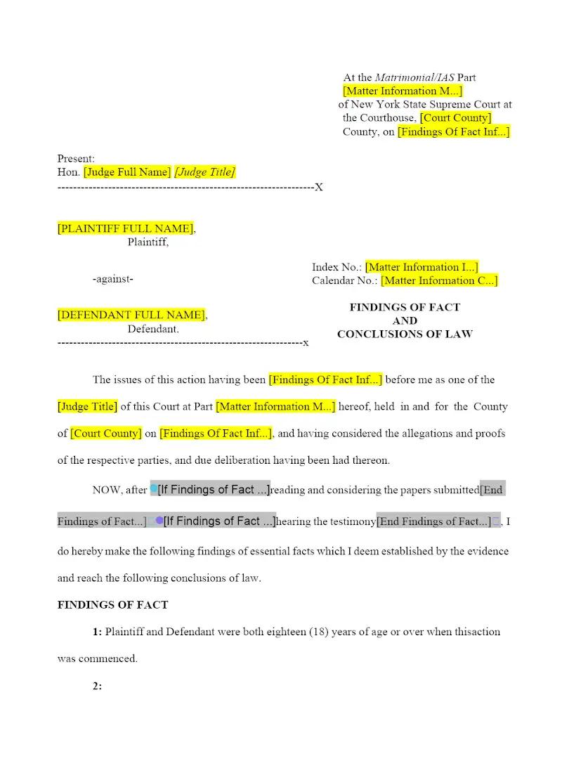Findings of Fact and Conclusions of Law (UD-10)