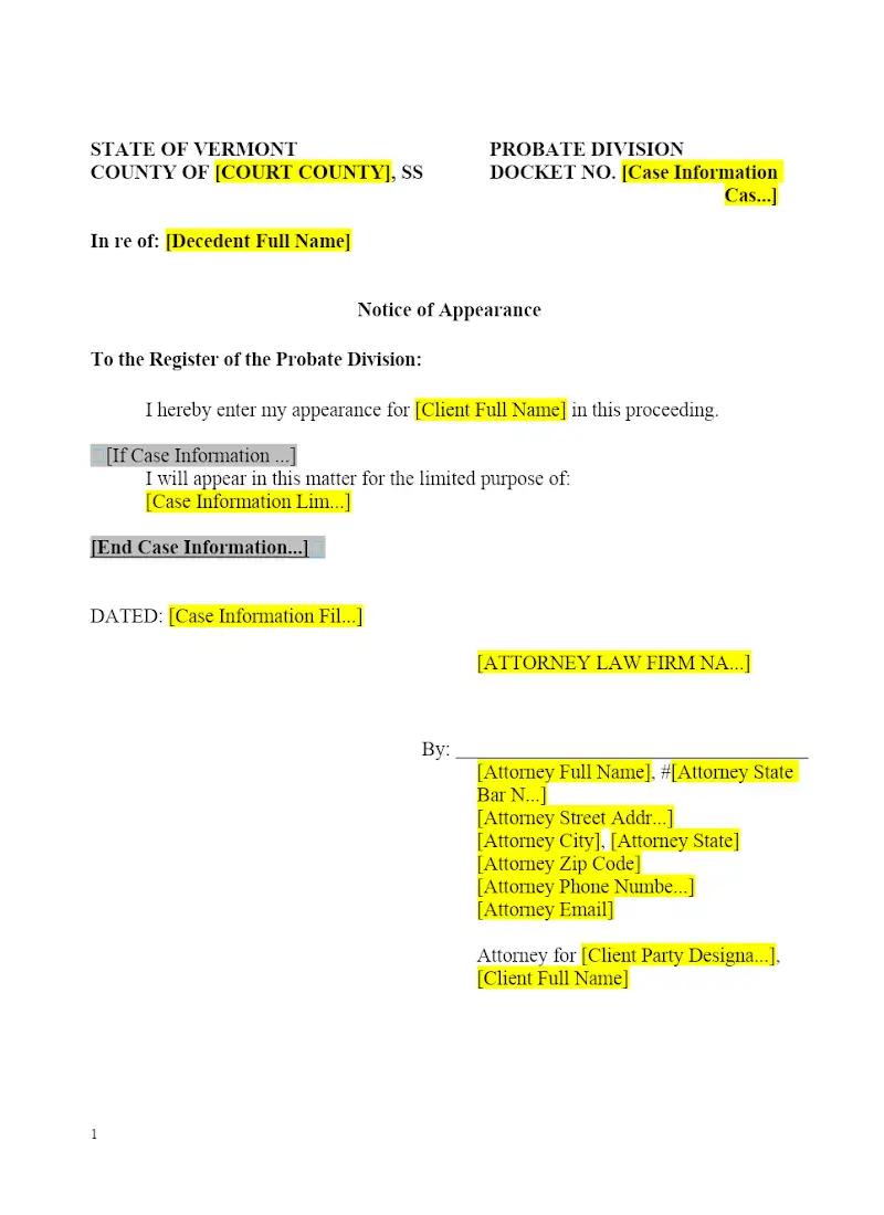 Notice of Appearance (P-148)