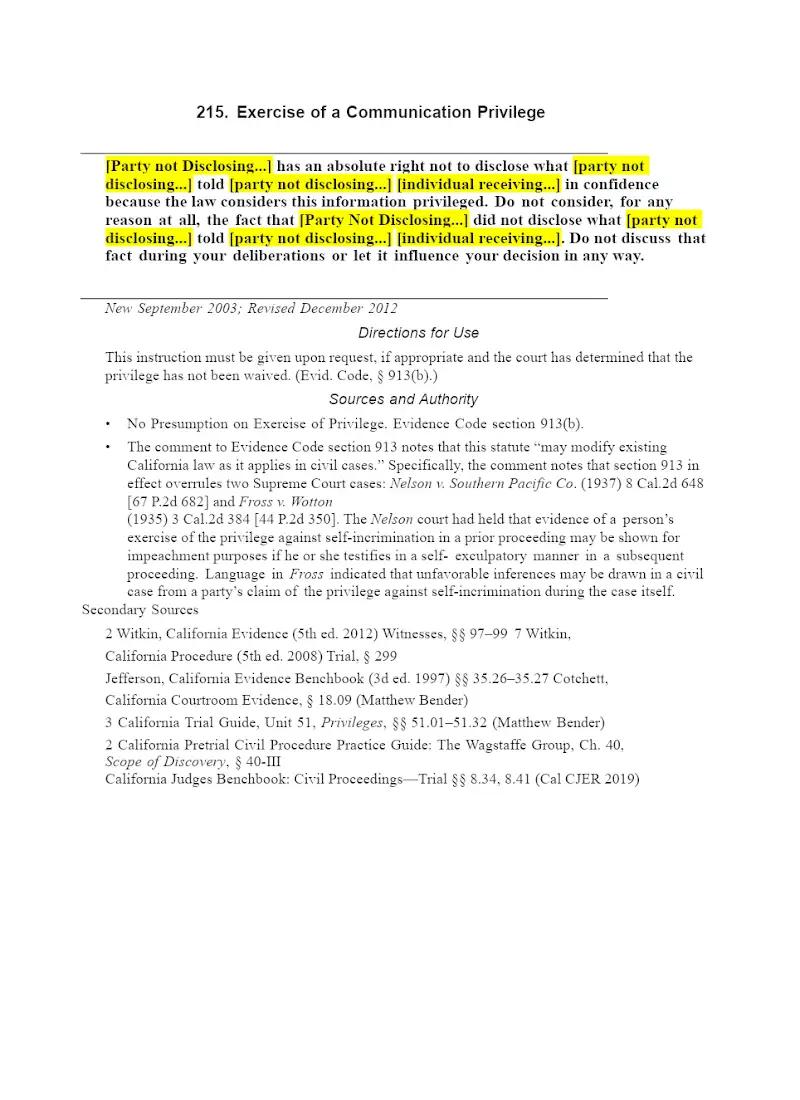 Exercise of a Communication Privilege