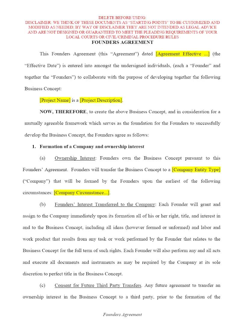 Founders Agreement
