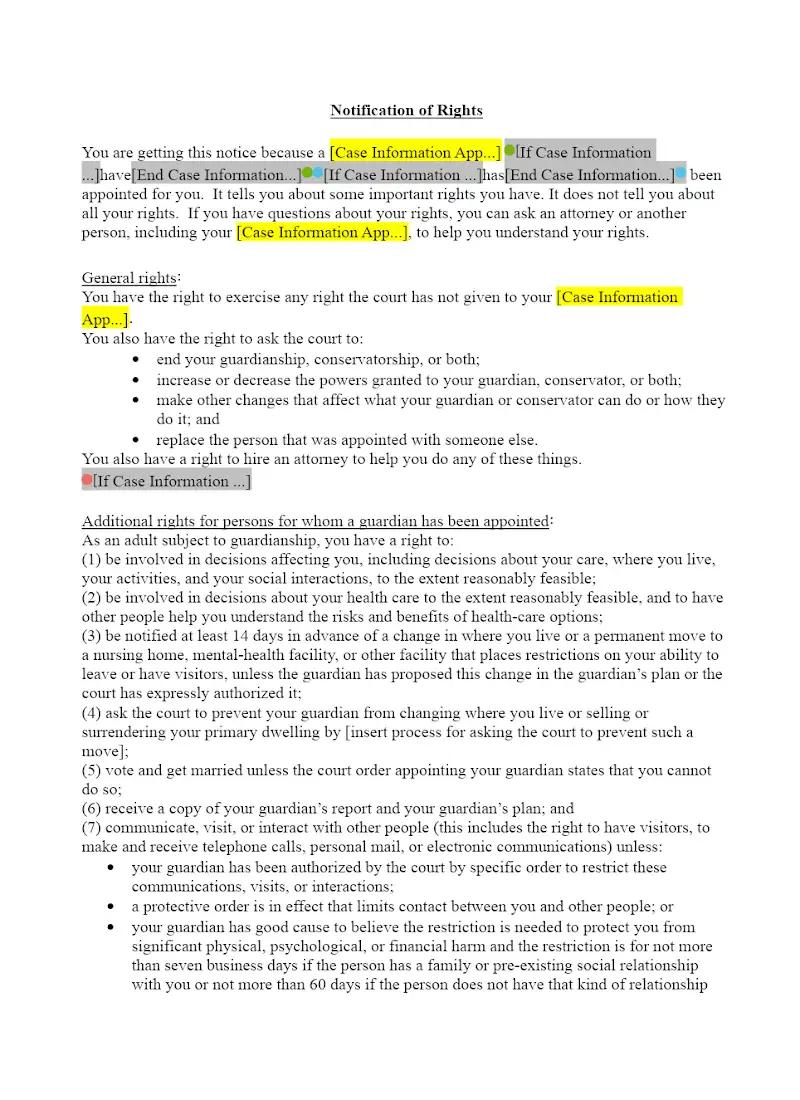 Notification of Rights