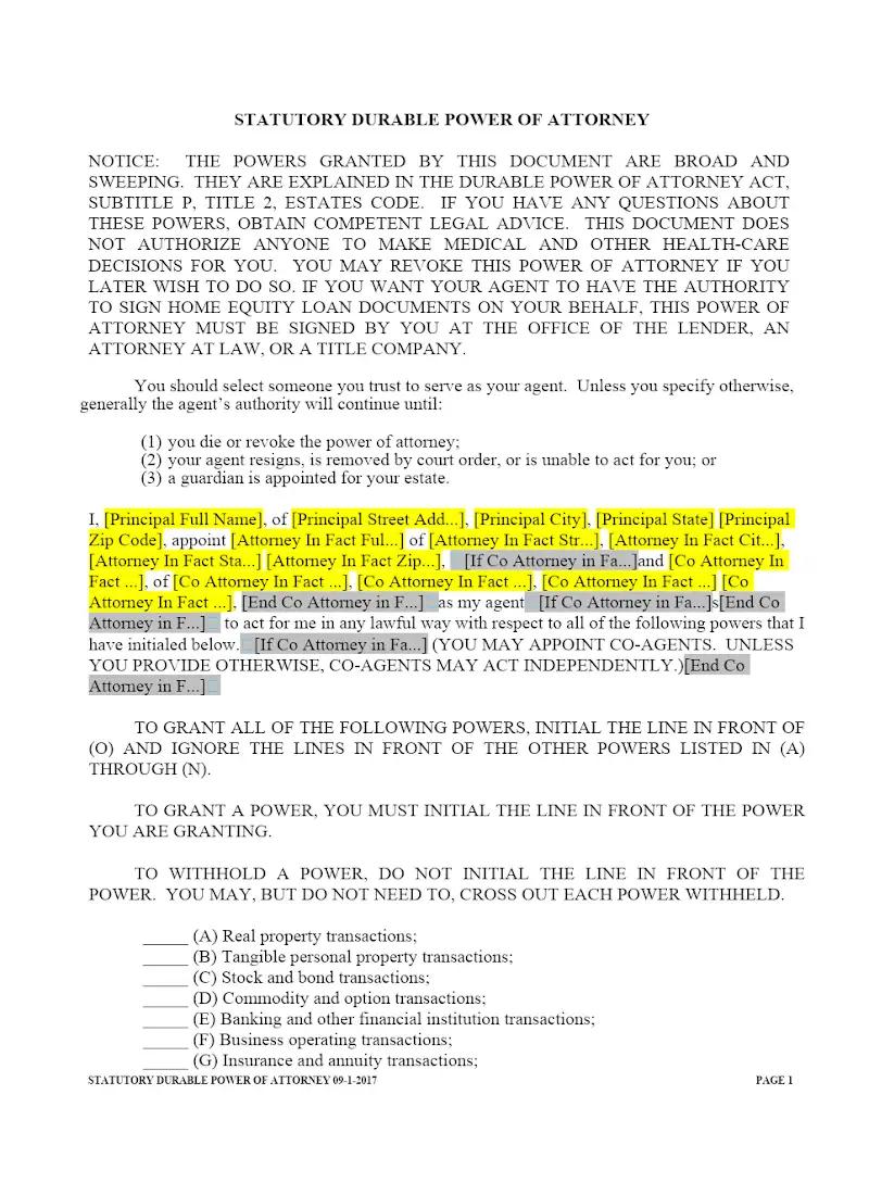 Statutory Power of Attorney