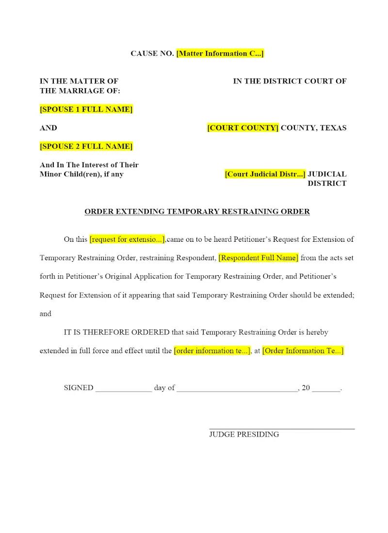 Order Extending TRO