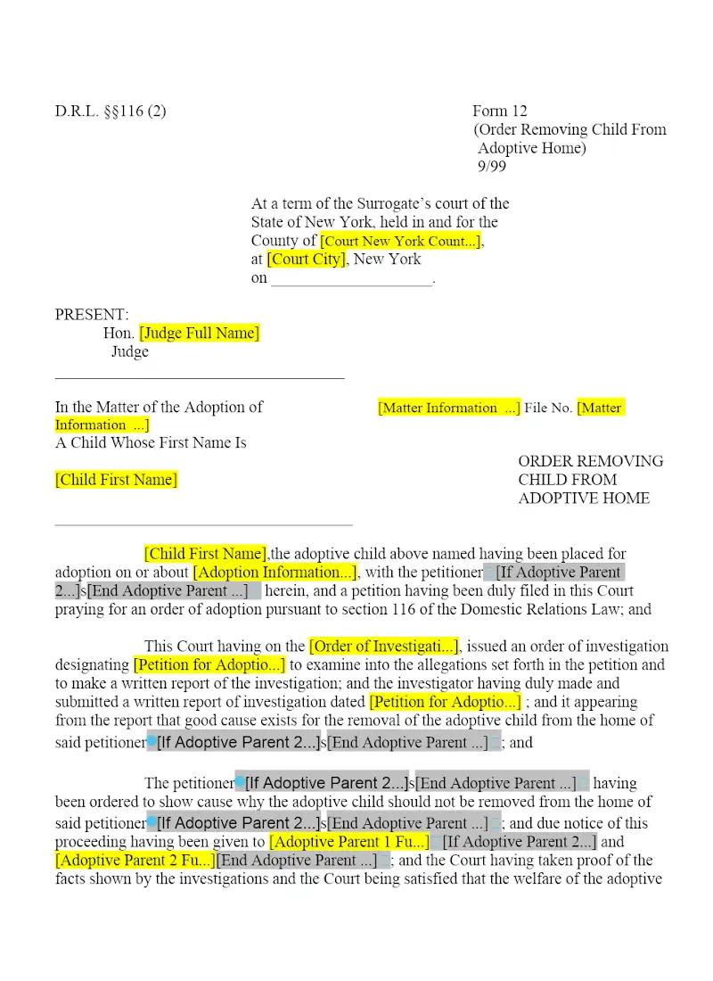 Order Removing Child From Adoptive Home (12)
