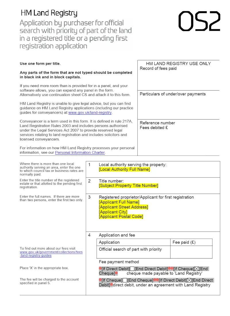 Application for Official Search Part Property (OS2)
