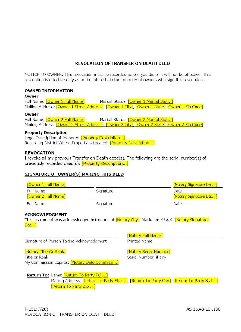 Revocation of TODD (P-151)