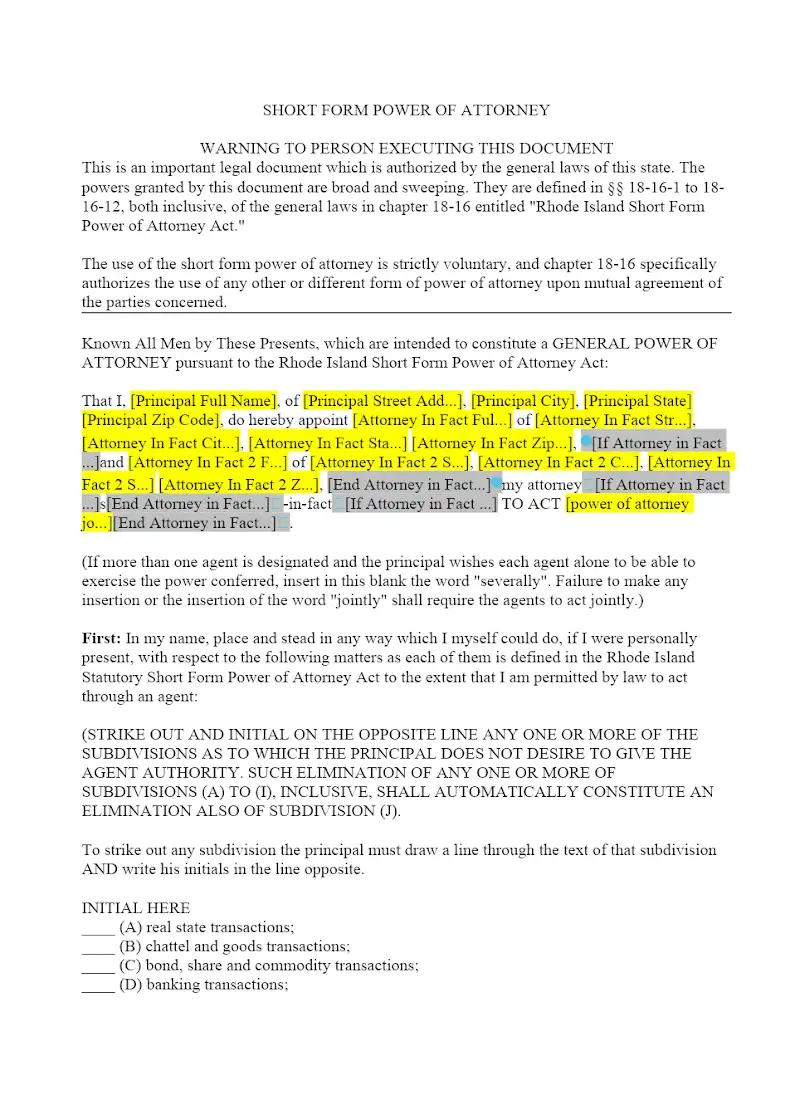 Statutory Power of Attorney