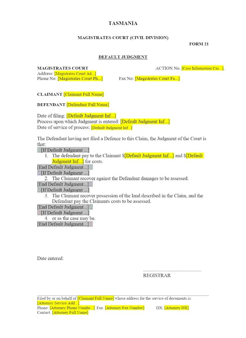 Default Judgment