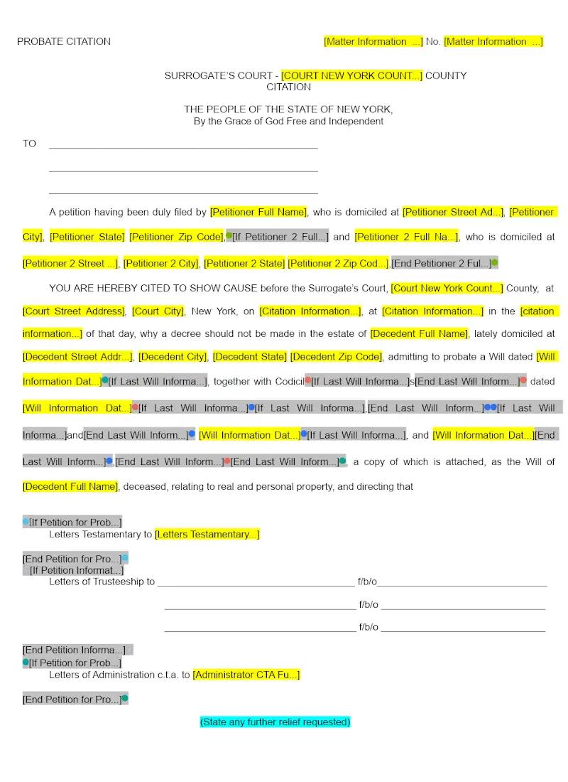Probate Citation (Form P-5)