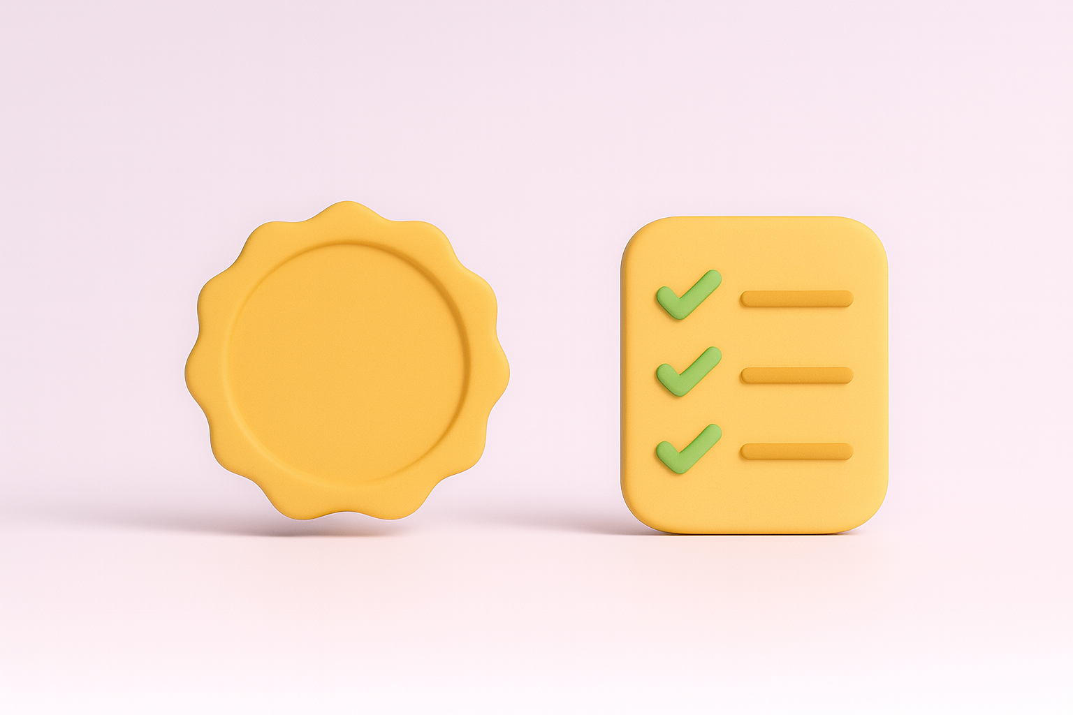 Two blank round badges representing two different scoring philosophies