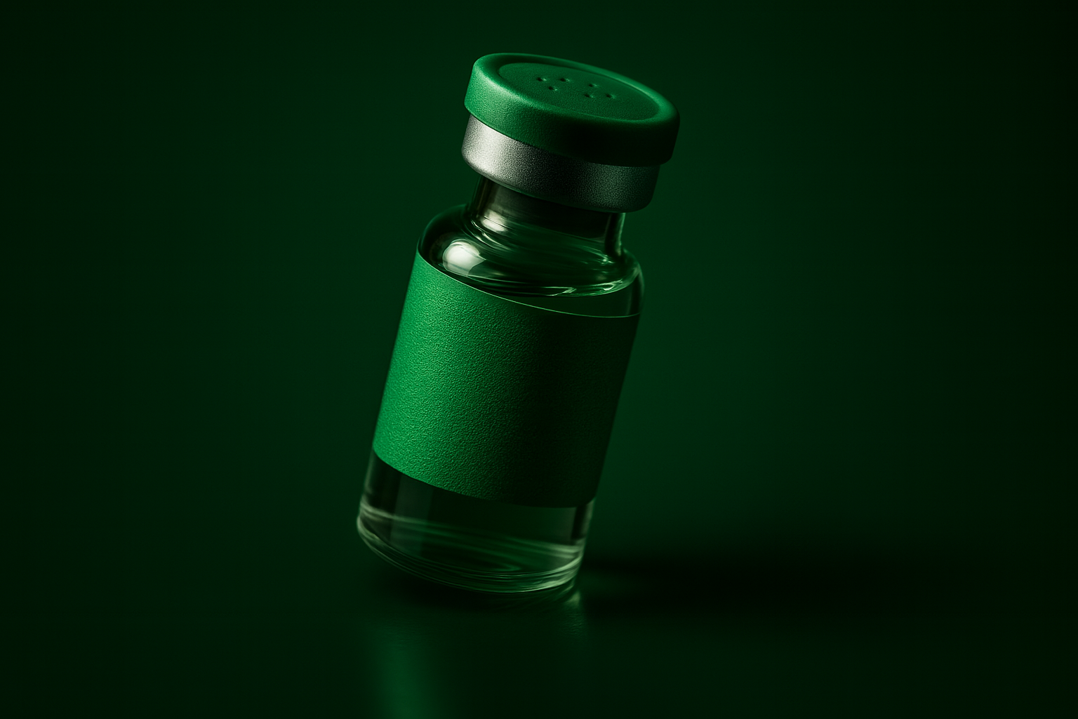 A vial stopper marked by repeated needle punctures