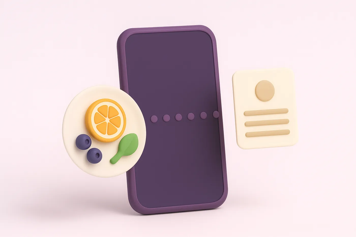 A smartphone comparing a plate of food and a printed ingredient label