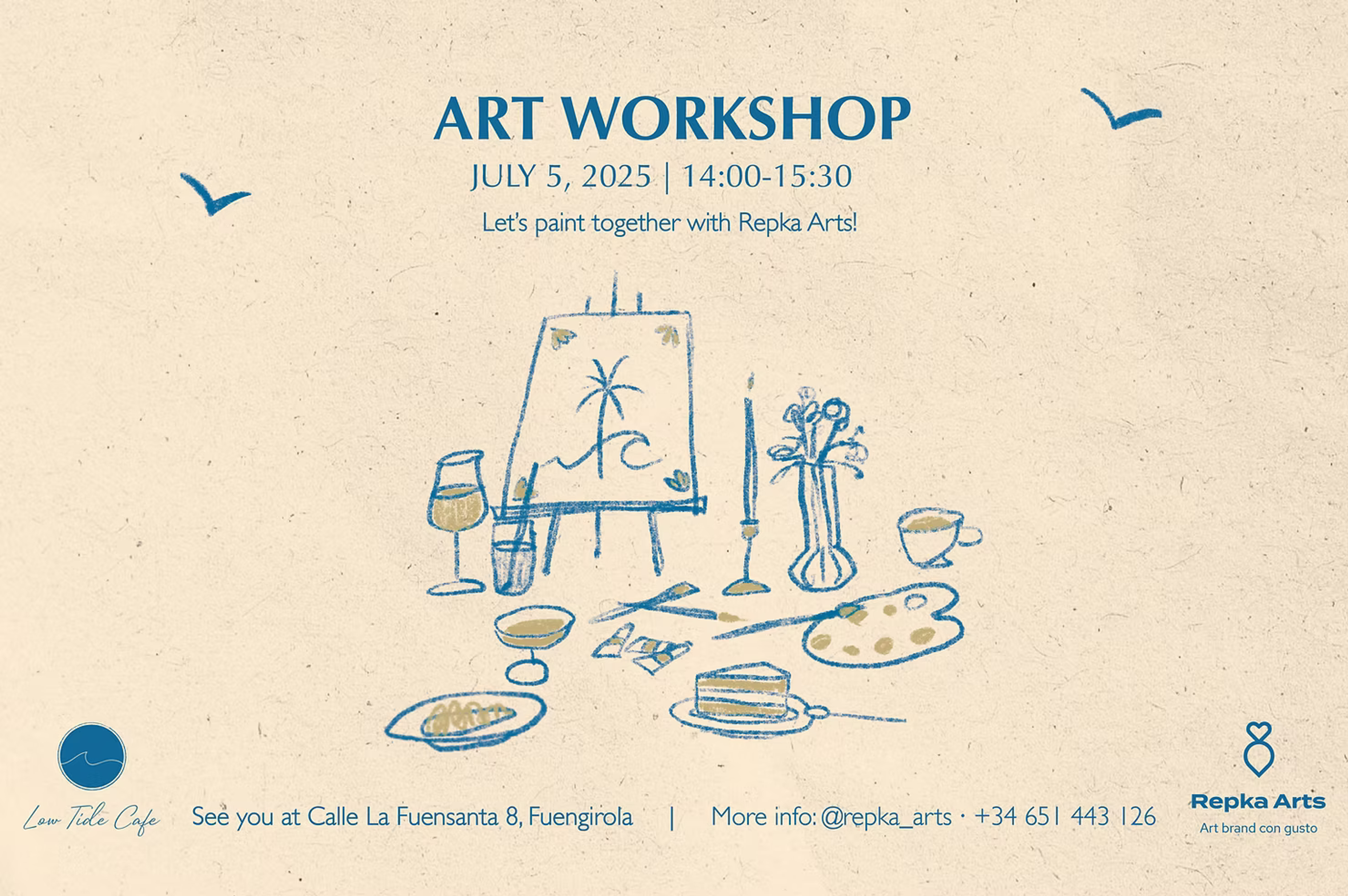 Let's paint together Jul 05 - Low Tide Café Fuengirola