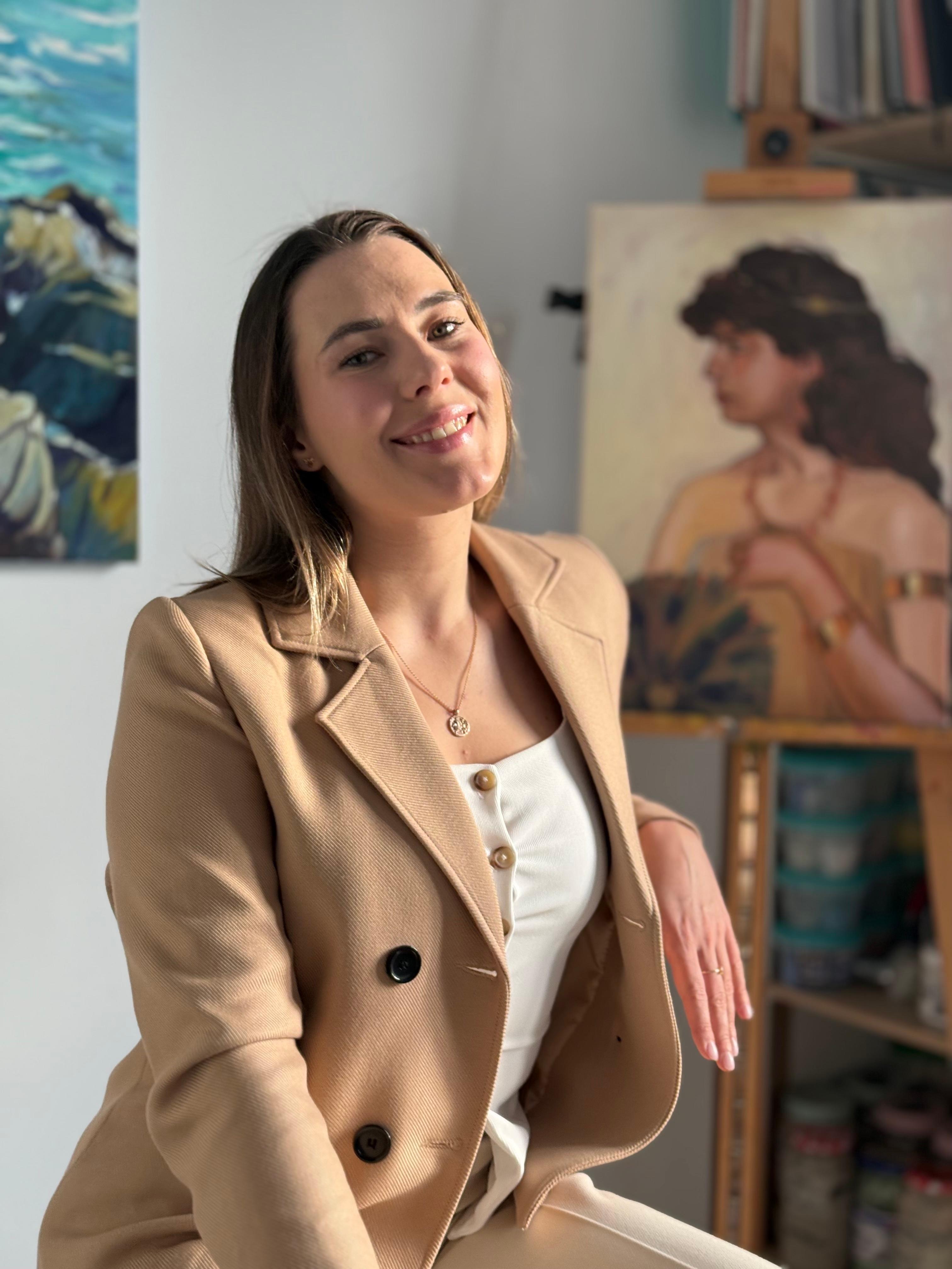 Maryna Riepnova in her Valencia studio