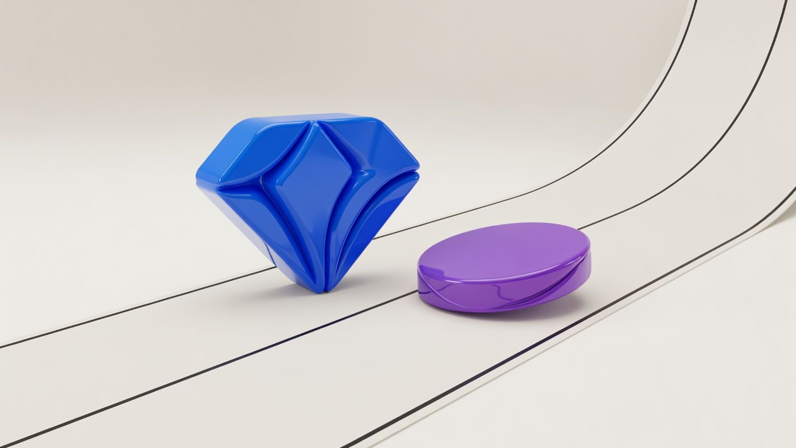 Jira and Linear logos as game pieces on a sprint track starting line, Jira large and feature-laden, Linear slim and aerodynamic