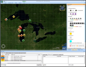 There is a massive benefit to simply being able to view asset locations on a map rather than in a database or spreadsheet. We helped enhance RMW display and added mapping and target icons color-coded by their MSRAM risk level (e.g., low, medium, high). Analysts are now able to quickly identify (1) asset densities, (2) risk densities, and (3) incorrectly located assets.

We combined U.S. Census population data and chemical dispersion modeling to help visualize risk from terrorist threats and high consequence events including potential attacks, chemical spills, radiological releases, and explosive blasts.